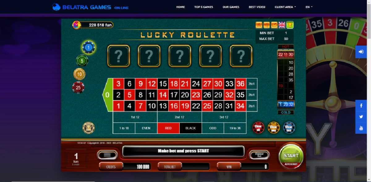 Lucky Roulette играть в демо